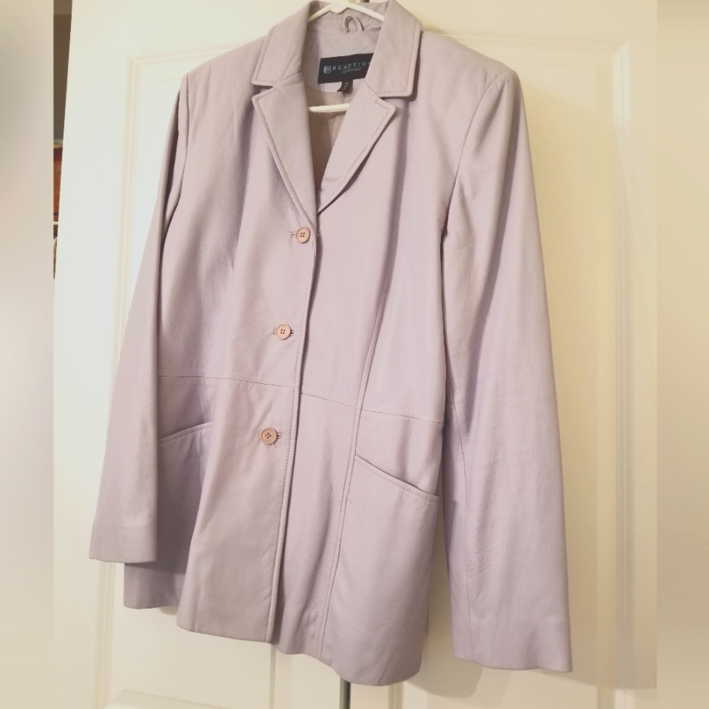 Kenneth Cole Reaction Lavendar Leather Jacket XL